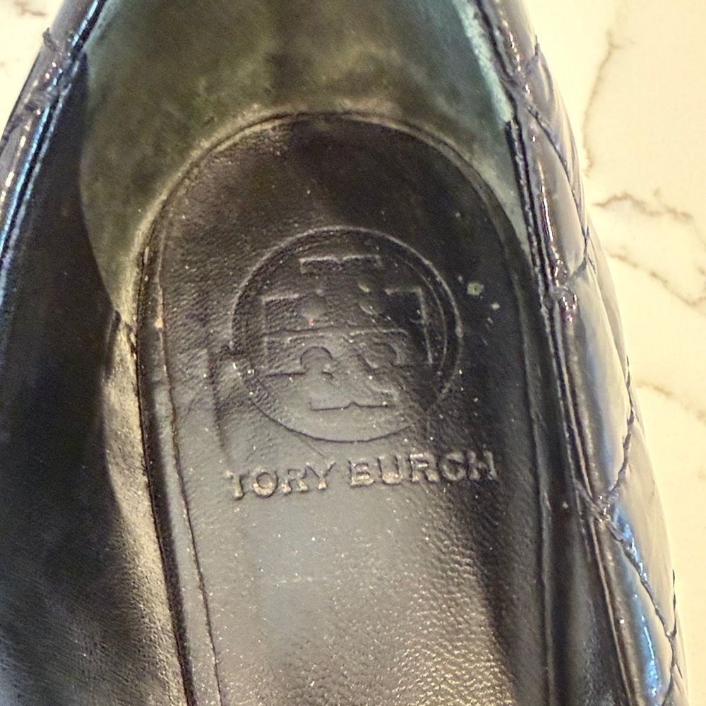 Tory Burch Black Leather Flats 8M - Picture 4 of 5